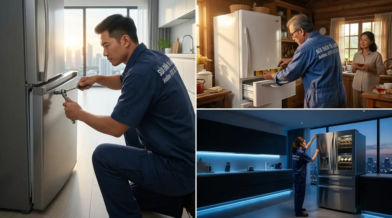 bảng giá sửa cửa tủ lạnh bị xệ chính hãng