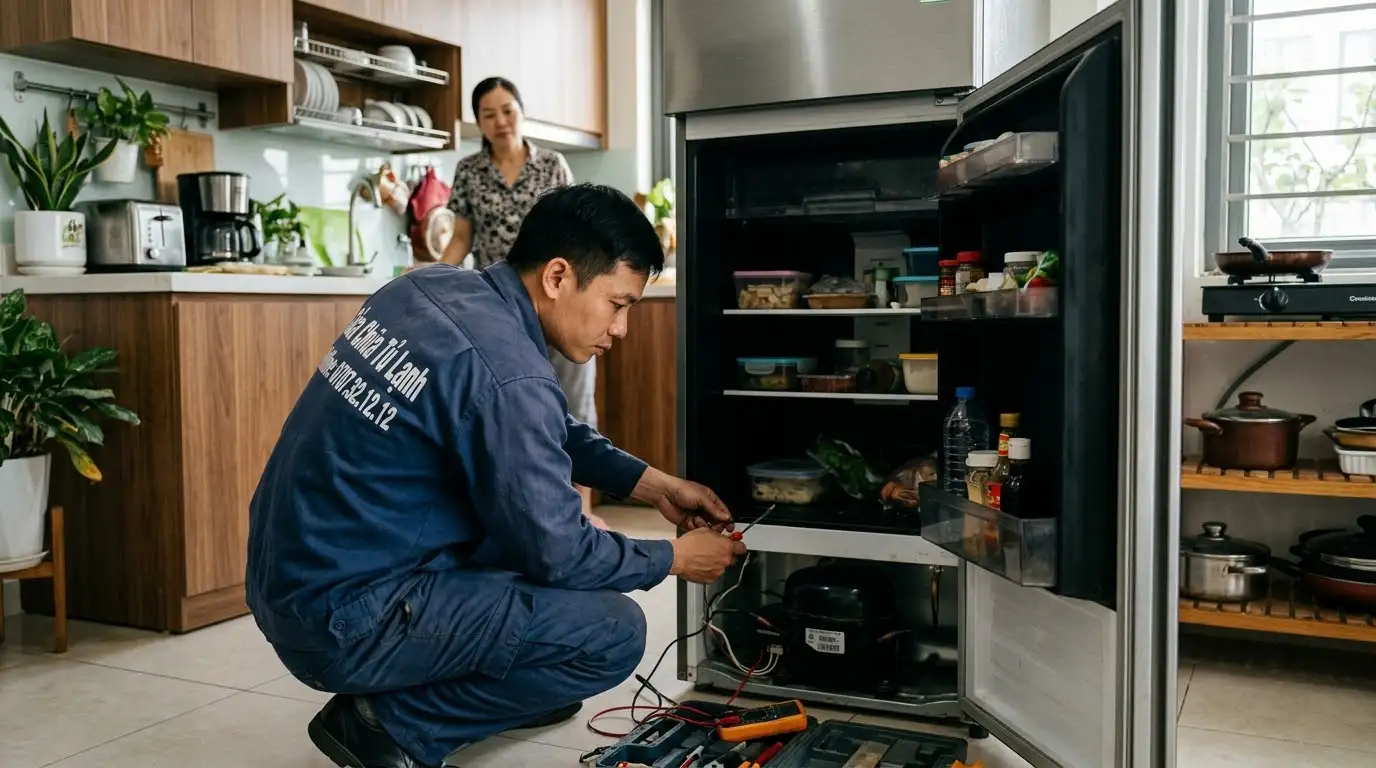 Bảng giá thay đèn tủ lạnh và linh kiện tận nơi