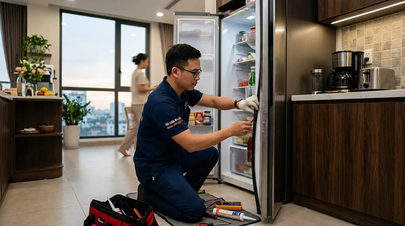 Vệ sinh làm sạch nấm mốc gioăng tủ lạnh định kỳ chuẩn kỹ thuật