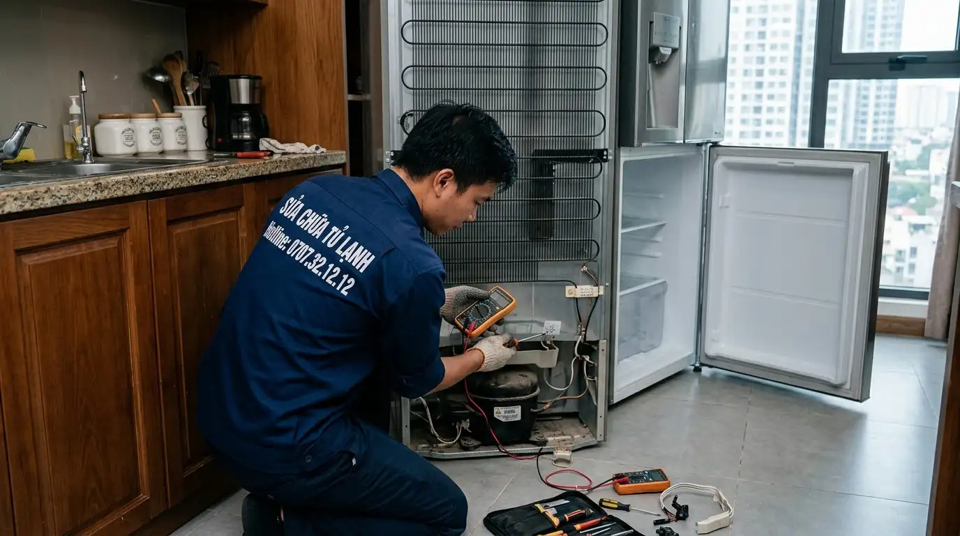 quy trình kiểm tra đo điện áp bo mạch cấp xuống lốc tủ lạnh không chạy