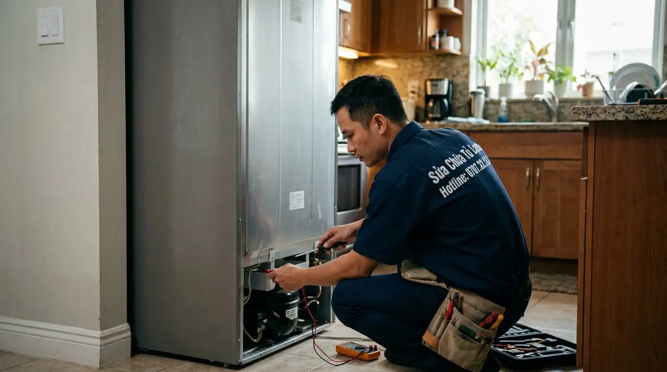 ngăn mát tủ lạnh không lạnh do đóng tuyết dàn lạnh