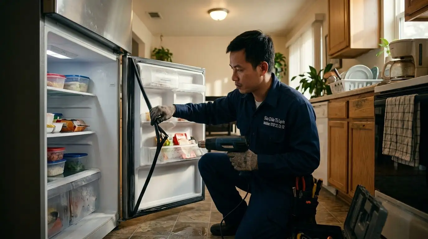 Hiện tượng ron tủ lạnh bị hở viền thoát nhiệt