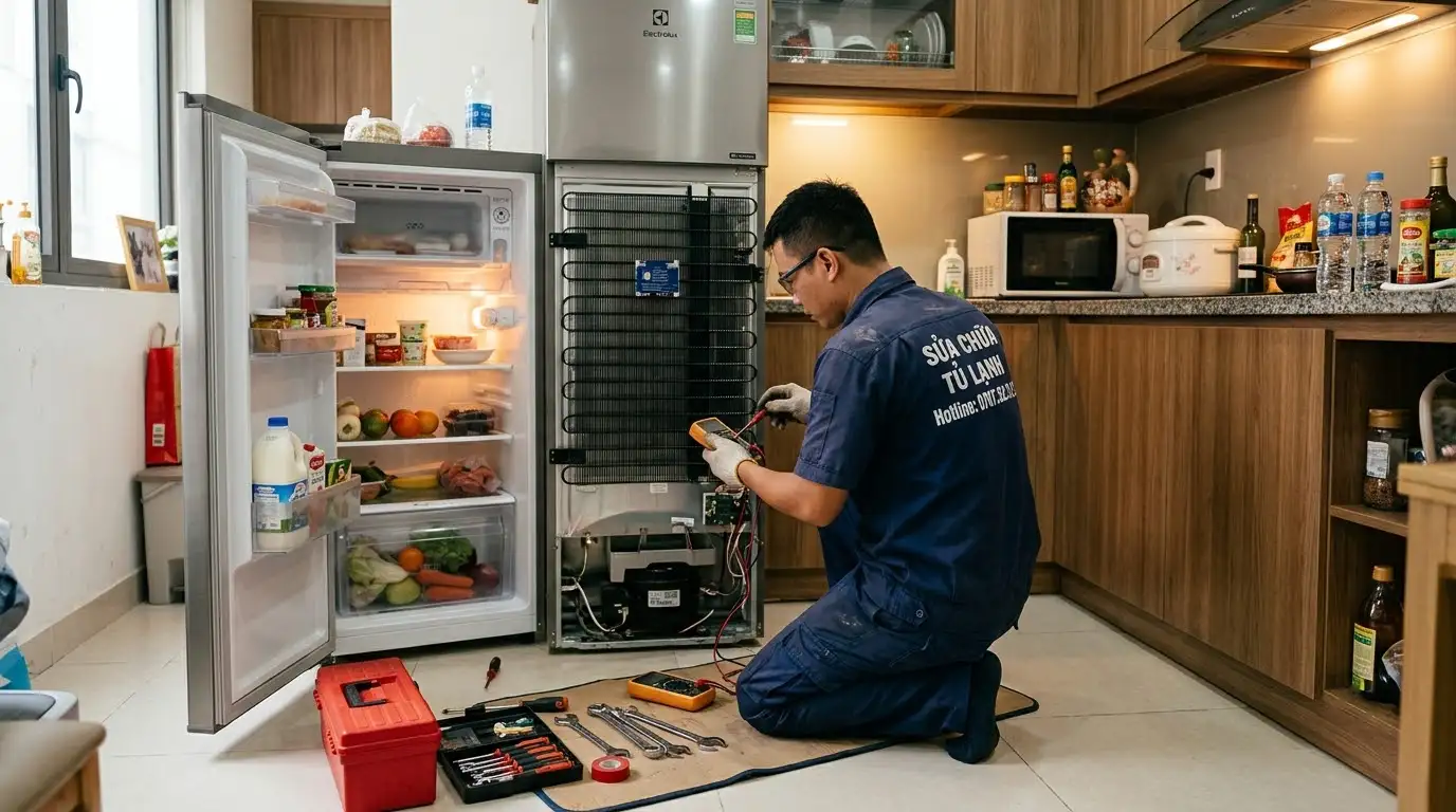 Dịch vụ sửa tủ lạnh Electrolux linh kiện chính hãng