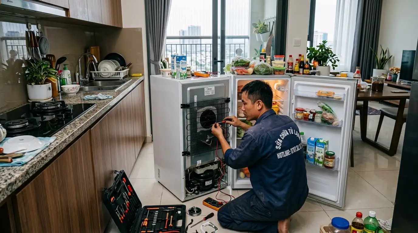Sửa tủ lạnh Midea tận nhà giá rẻ chính hãng