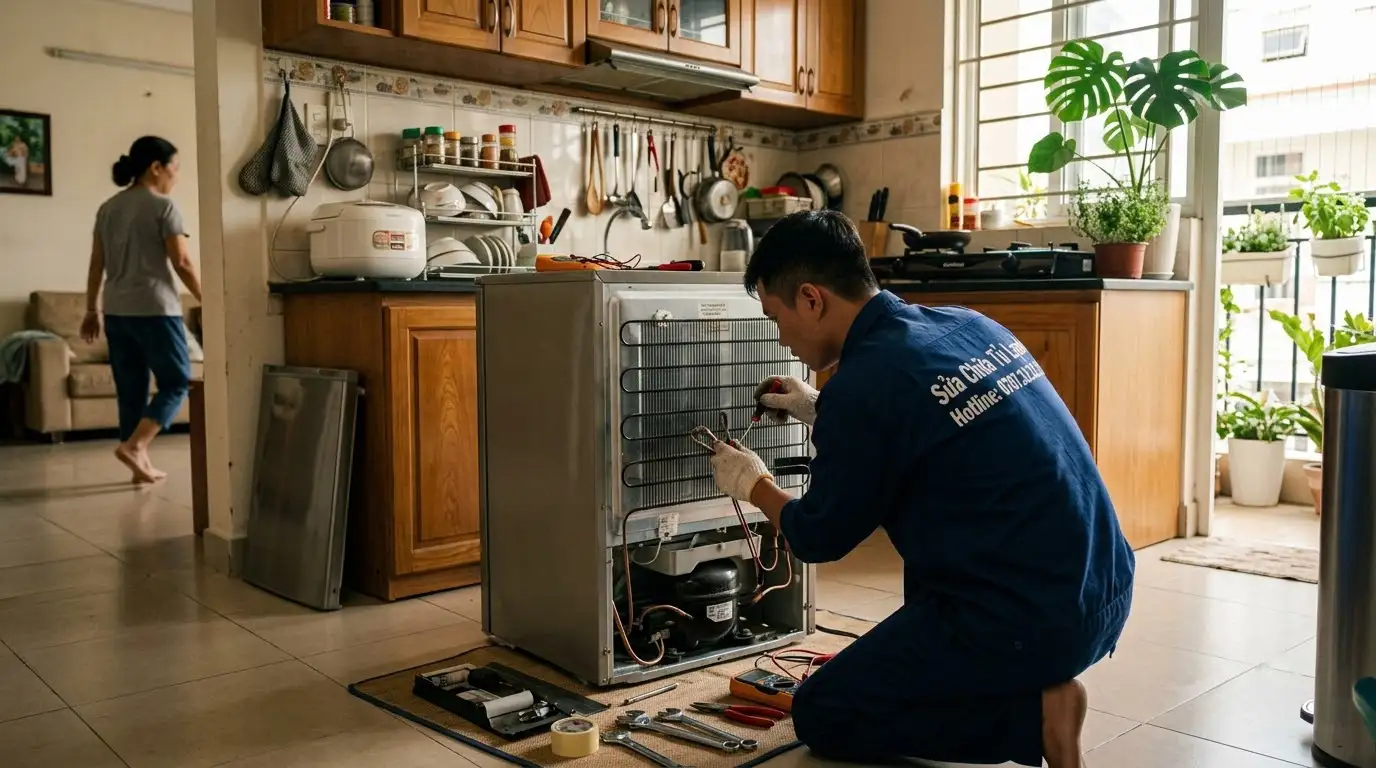 Thợ sửa tủ lạnh Nhà Bè kiểm tra thiết bị tận nơi