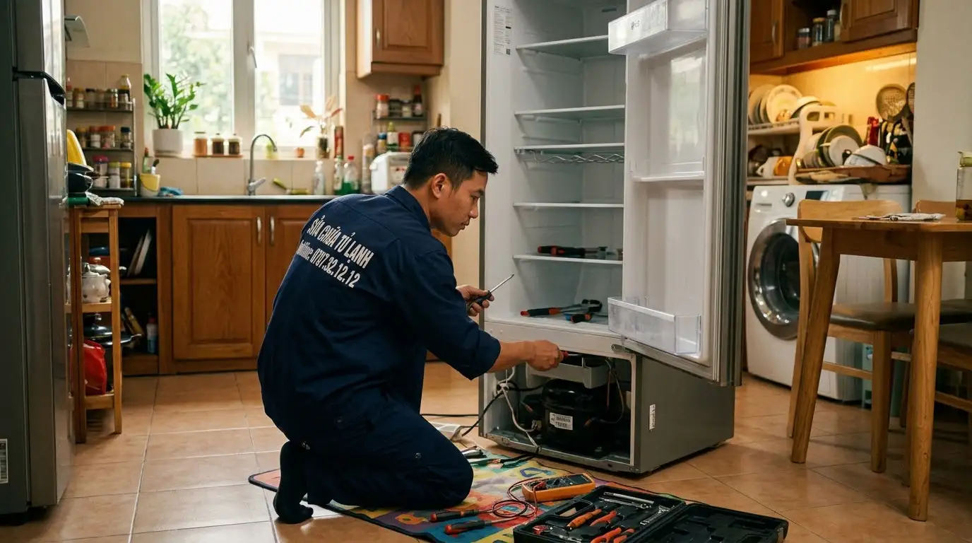 Sửa tủ lạnh phường An Hội Tây kiểm tra linh kiện chính hãng
