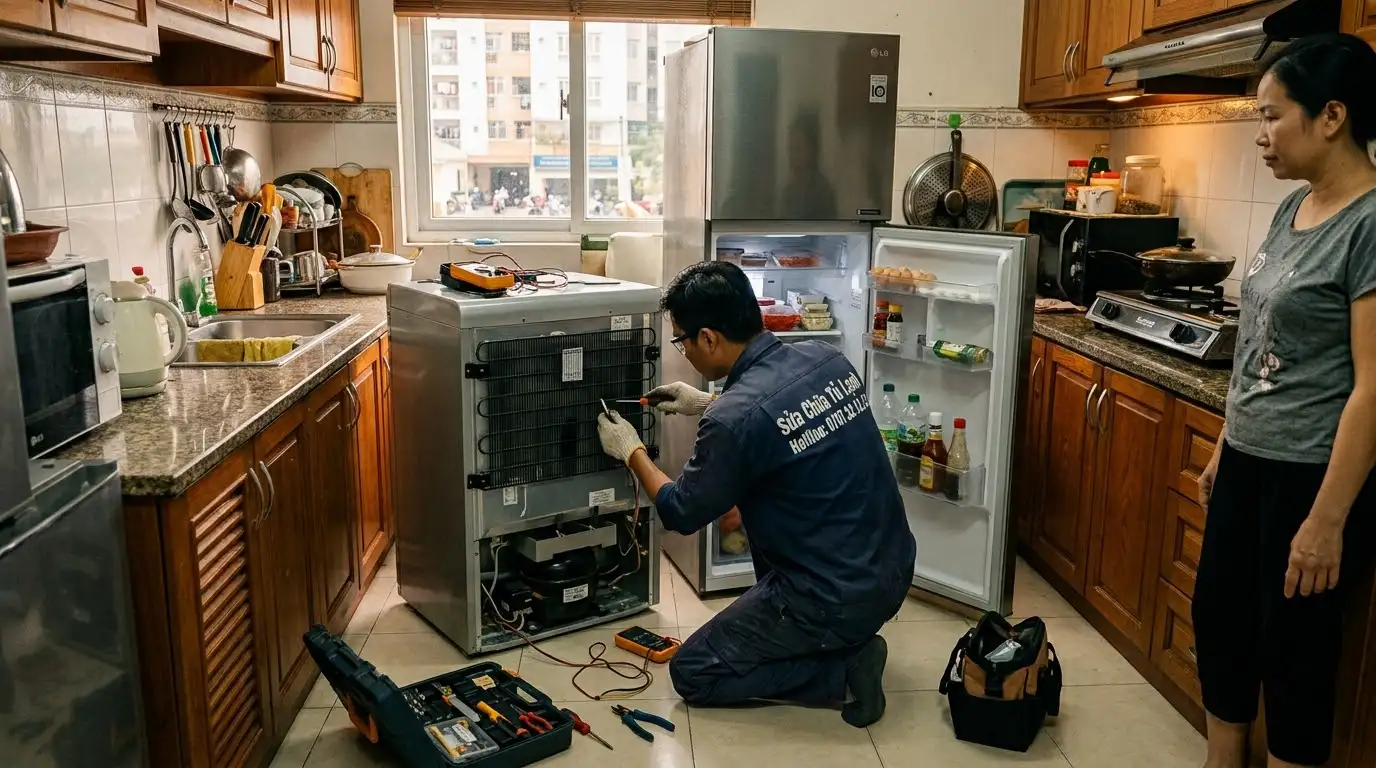 Quy trình sửa chữa tủ lạnh tại nhà phường An Lạc an toàn