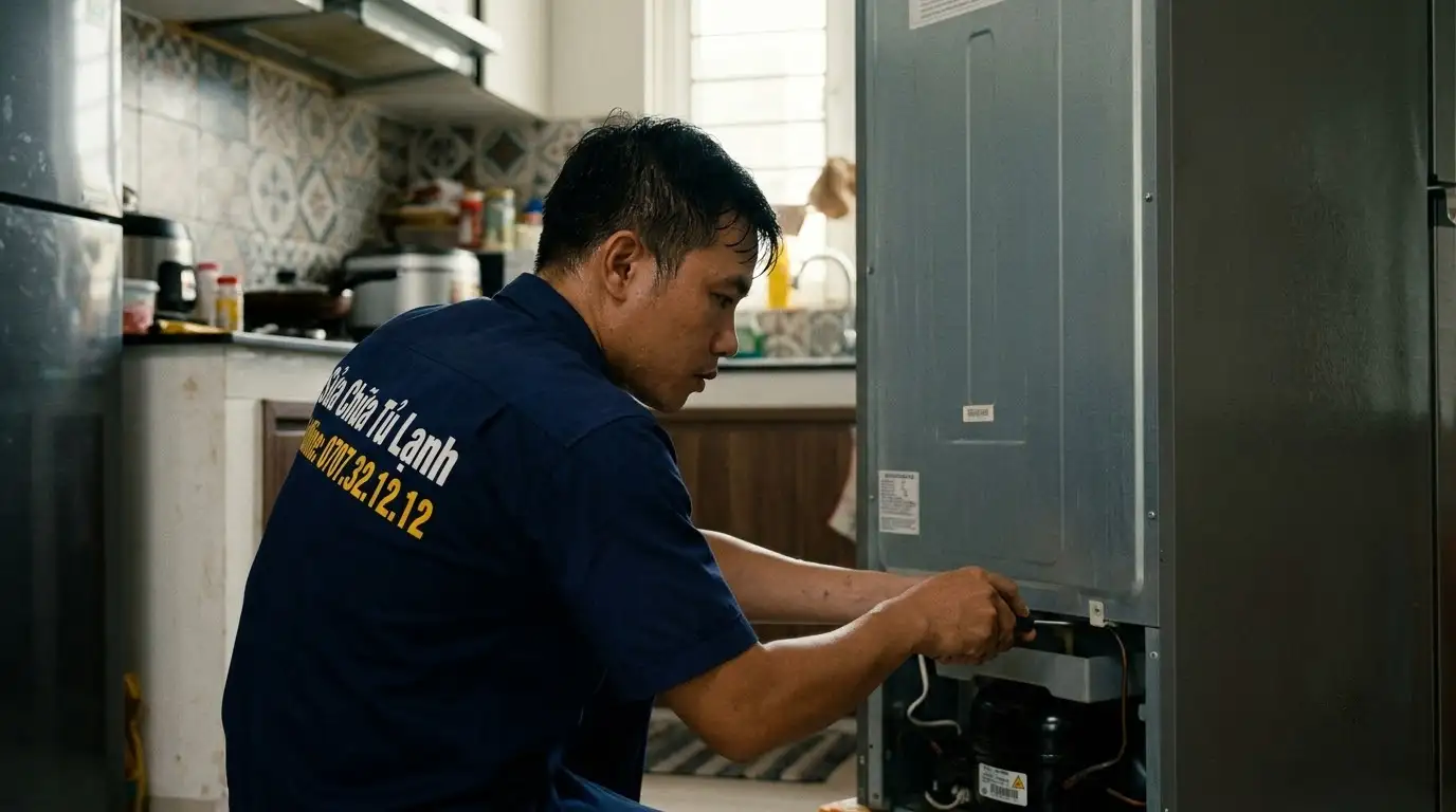 Sửa tủ lạnh phường An Nhơn thợ kỹ thuật kiểm tra tận nhà
