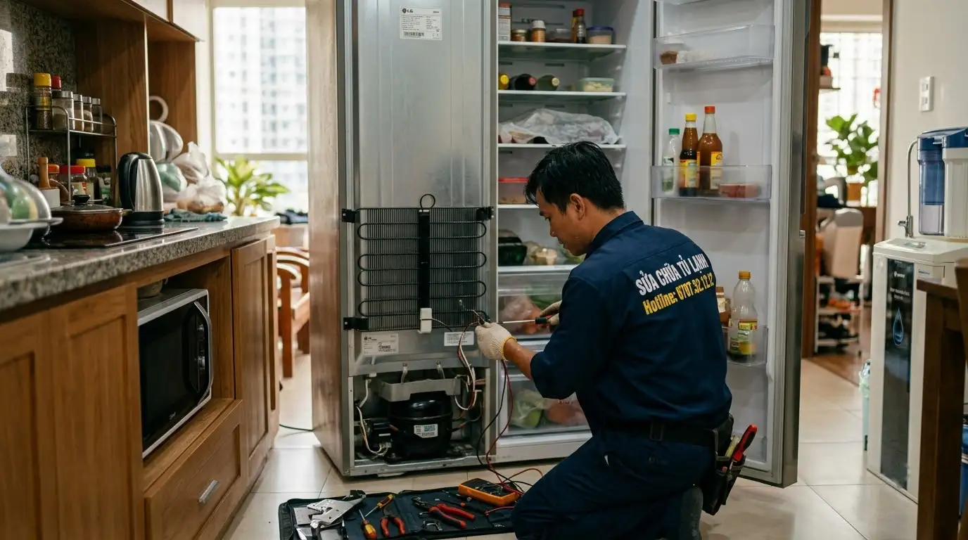 Thợ sửa tủ lạnh phường An Phú Đông kiểm tra linh kiện