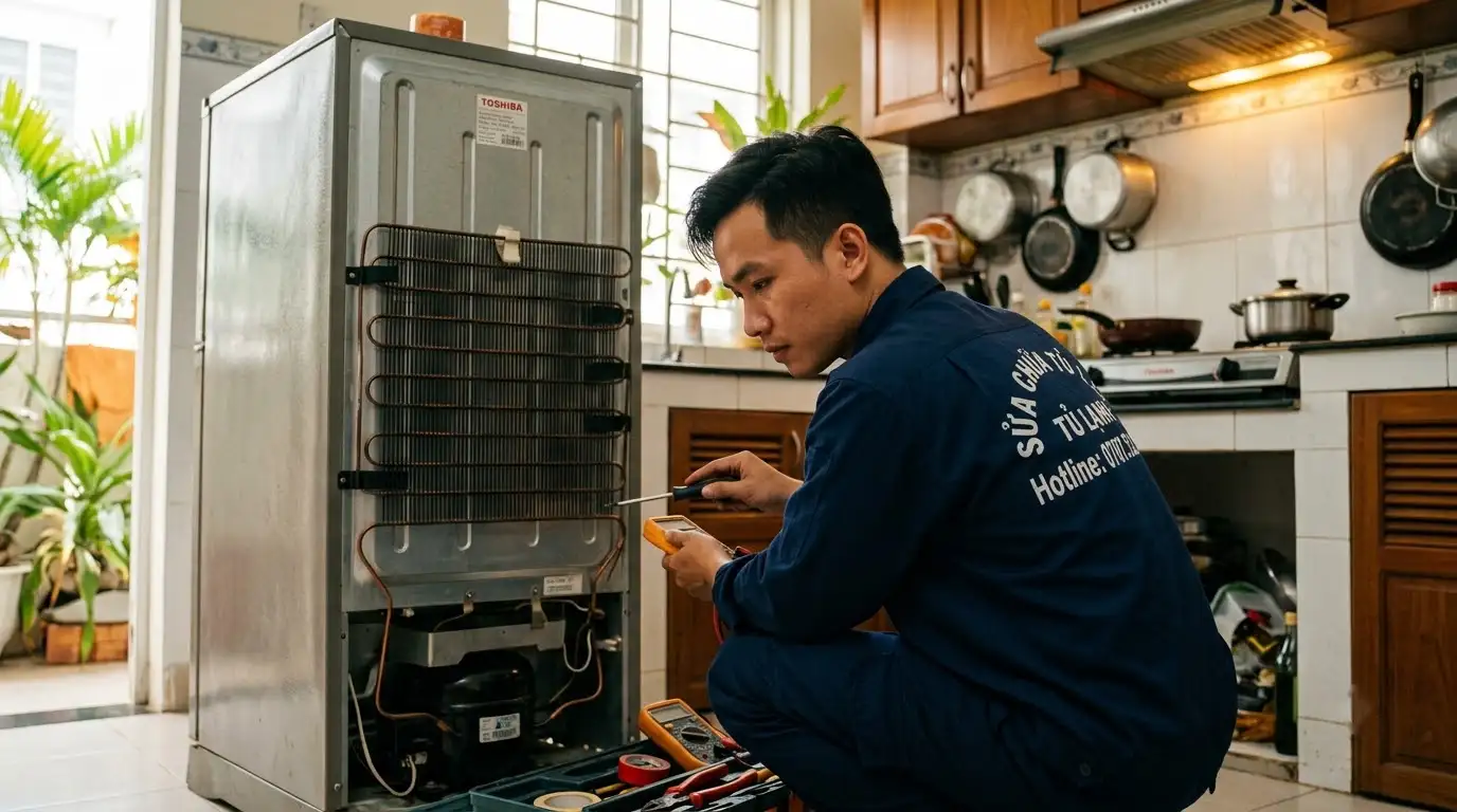 Sửa tủ lạnh phường Bình Quới kiểm tra linh kiện chính hãng