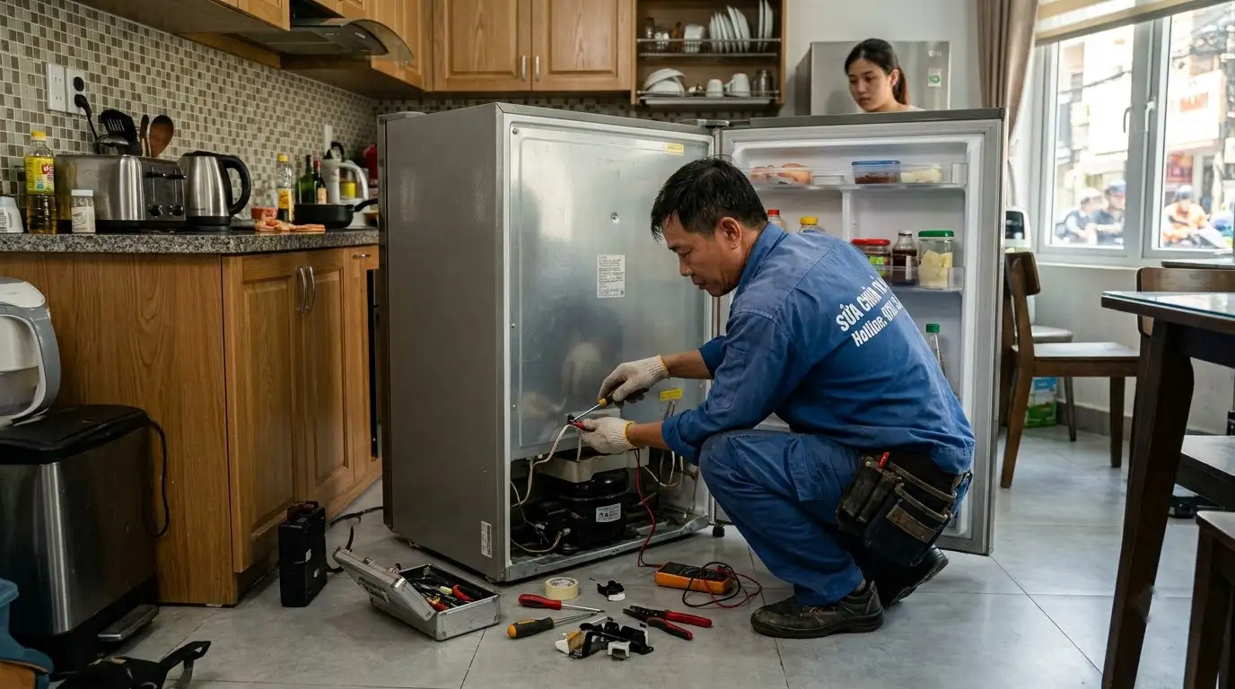 Quy trình sửa chữa tủ lạnh tại nhà phường Cầu Ông Lãnh