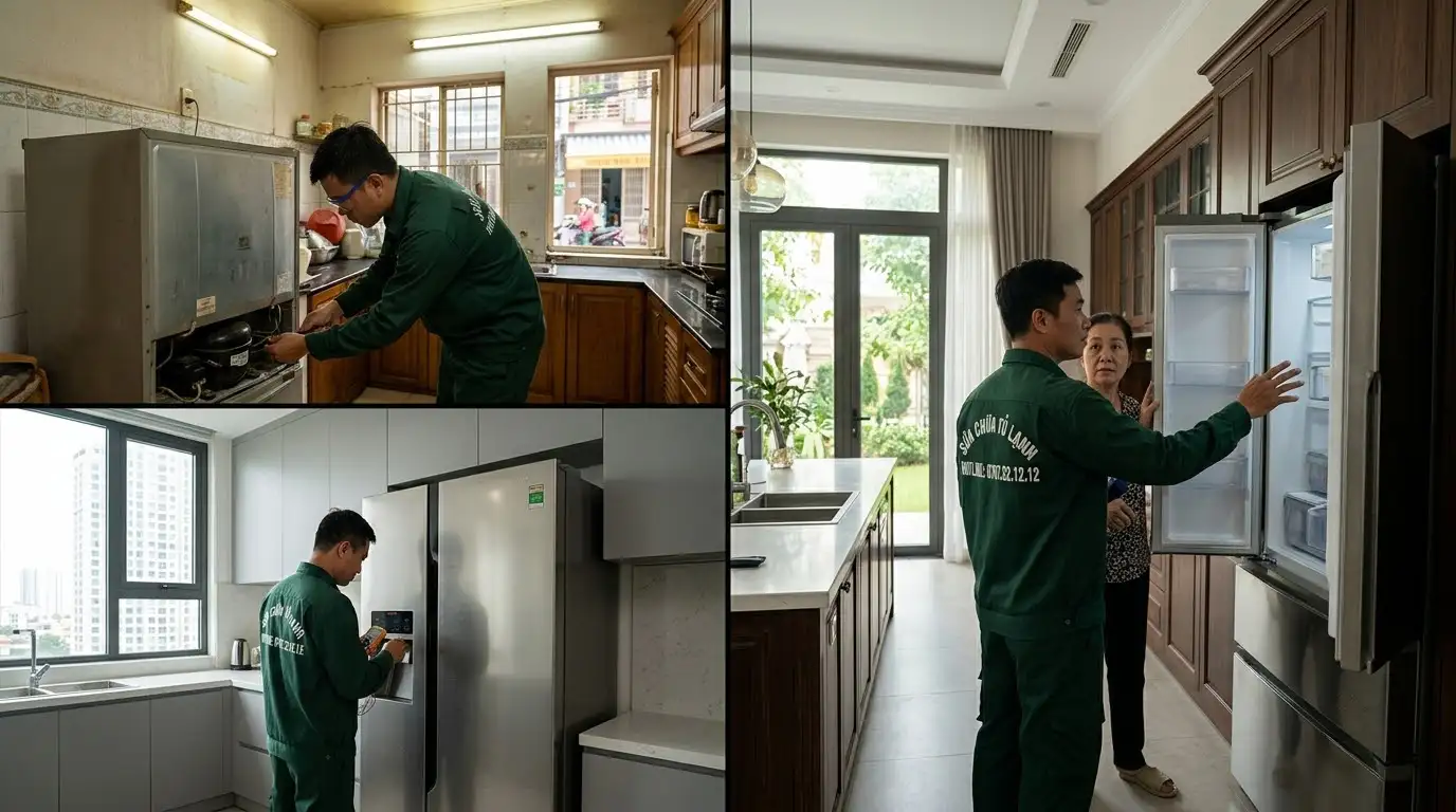 Thao tác kỹ thuật viên cơ điện lạnh lành nghề