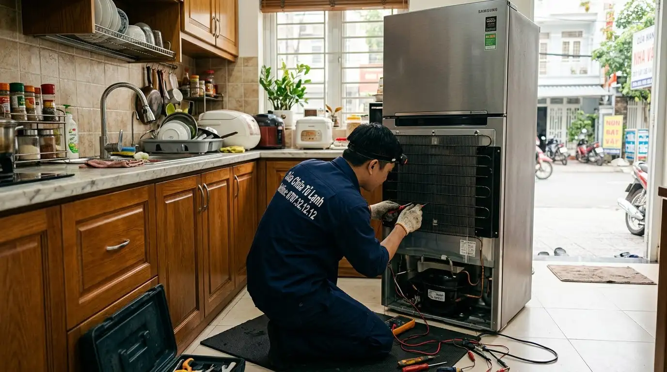 Thợ sửa chữa tủ lạnh phường Hạnh Thông xử lý mạch xả đá