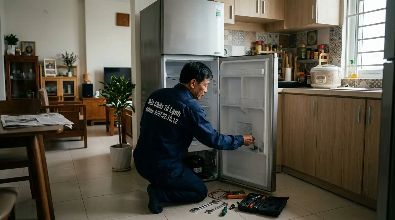 Thợ sửa tủ lạnh phường Khánh Hội đo đạc linh kiện