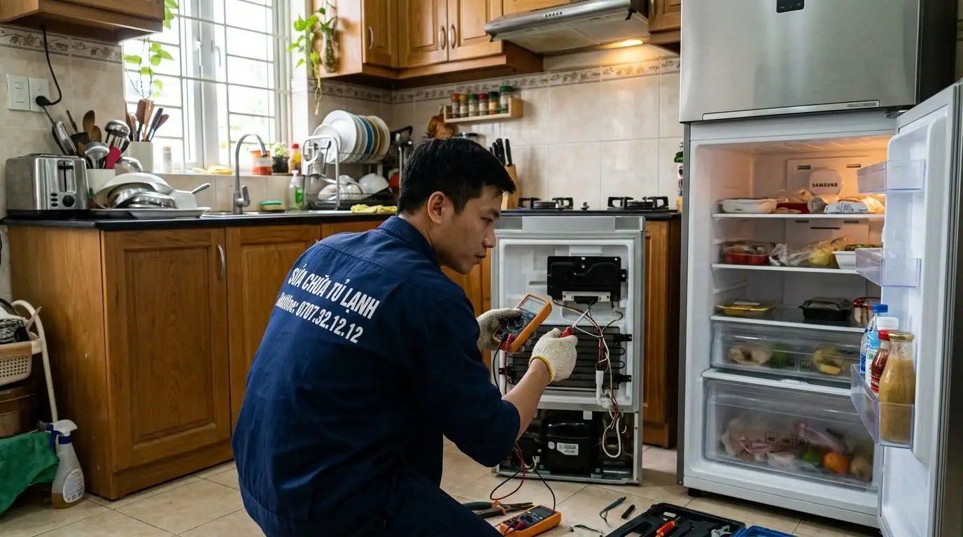 Thợ sửa tủ lạnh phường Long Phước chuyên môn cao kiểm tra thiết bị