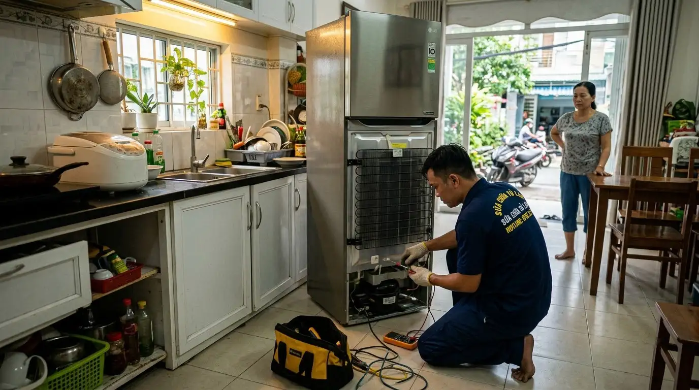 Quy trình sửa chữa tủ lạnh tại nhà phường Long Phước chuyên nghiệp