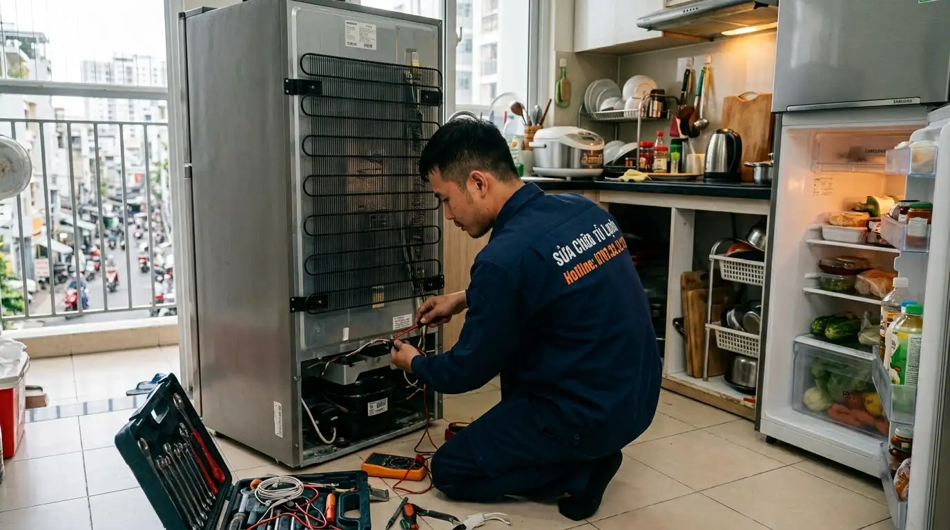 Dịch vụ sửa tủ lạnh phường Phú Định thay thế linh kiện