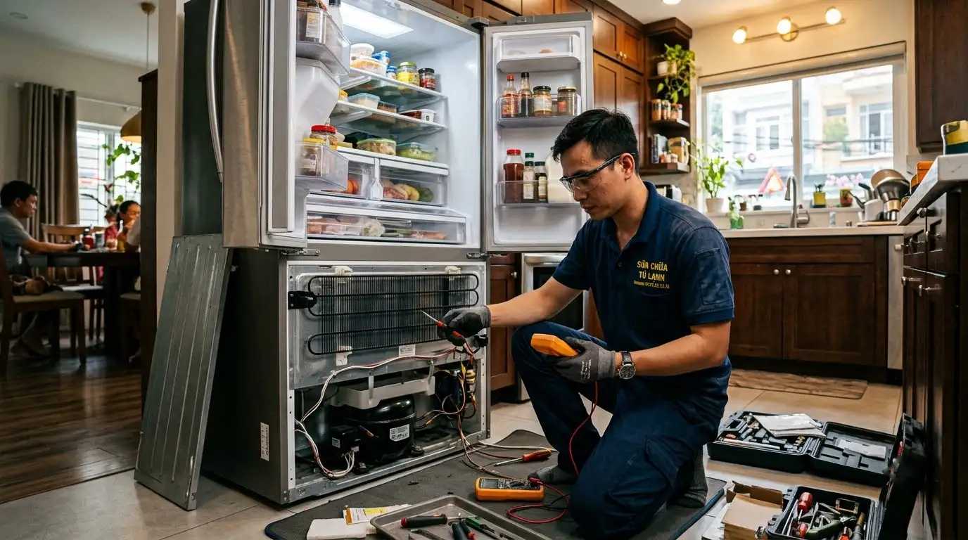 thợ sửa chữa tủ lạnh phường Phú Thọ nạp gas thiết bị