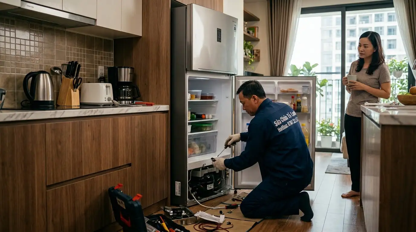 Sửa tủ lạnh tại nhà phường Phú Thuận chuẩn kỹ thuật
