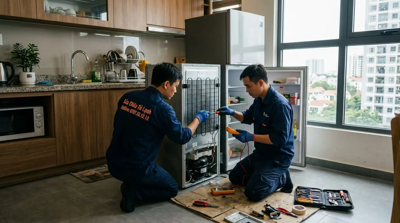Thợ sửa tủ lạnh phường Tân Sơn Hòa kiểm tra thiết bị
