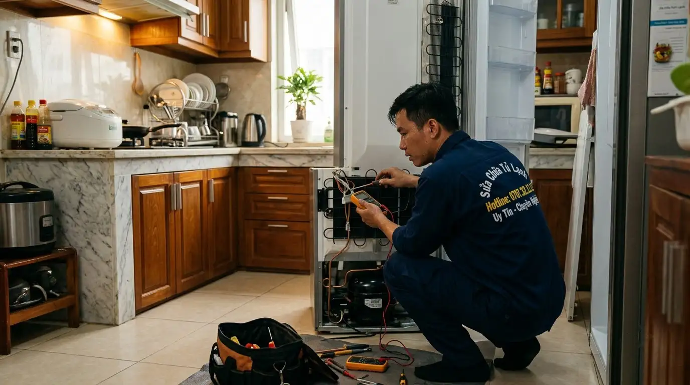 Quy trình sửa tủ lạnh tại nhà phường Tăng Nhơn Phú chuẩn SOP