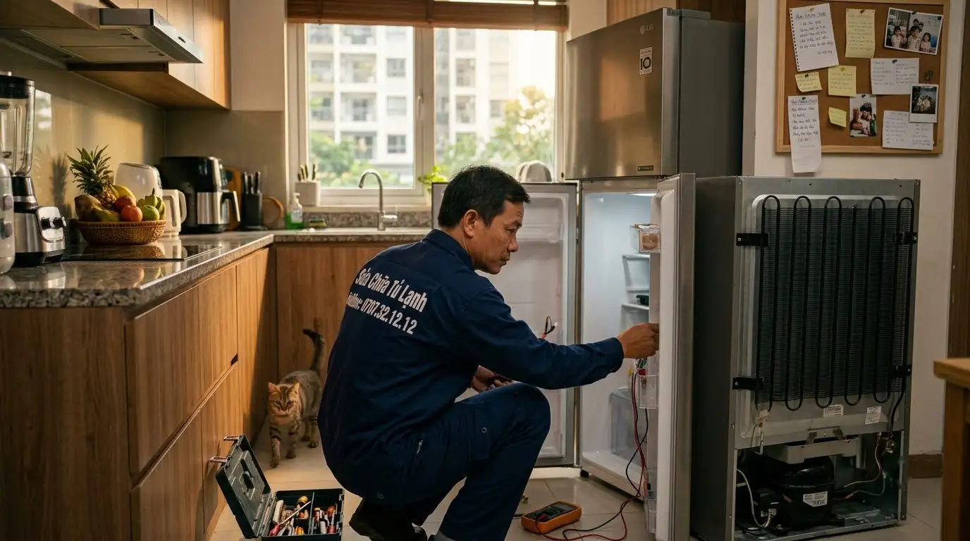 Thợ sửa tủ lạnh phường Vườn Lài kiểm tra kỹ thuật tận nơi