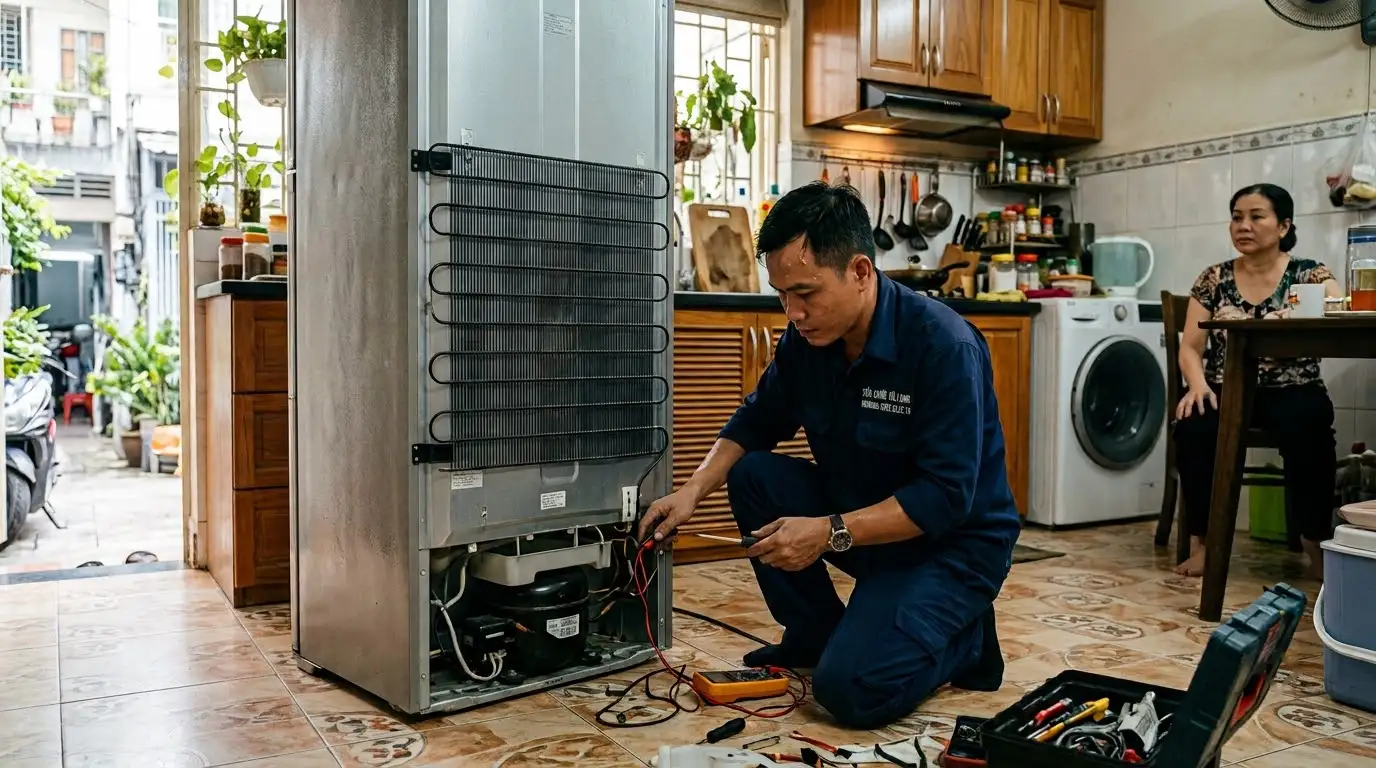 Thợ sửa tủ lạnh phường Xóm Chiếu đo kiểm thông số kỹ thuật