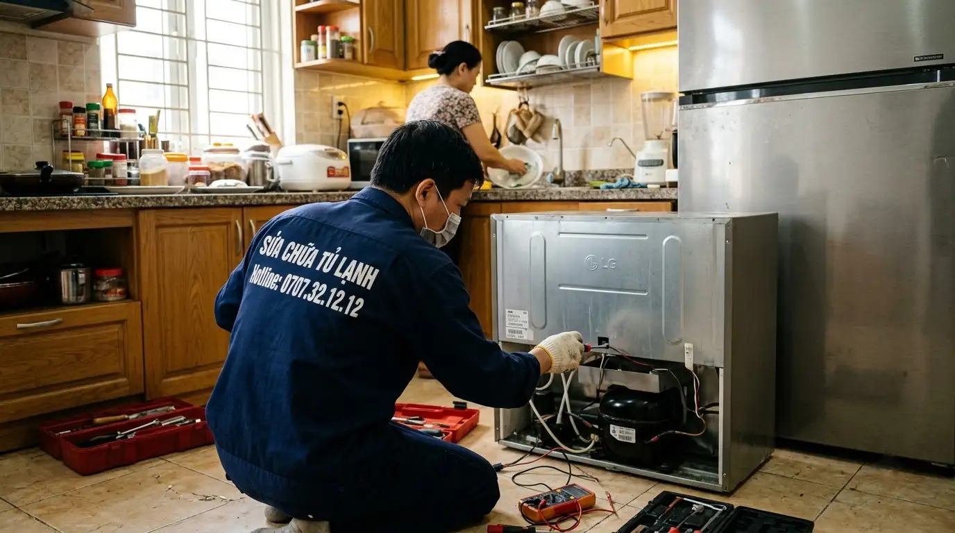 Quy trình sửa chữa tủ lạnh tại nhà phường Xuân Hòa chuyên sâu