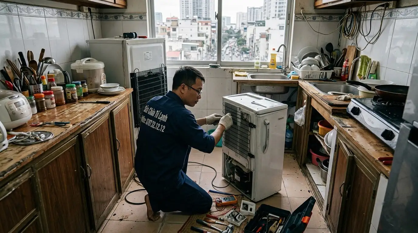 Thợ sửa tủ lạnh quận 1 đo kiểm hệ thống lạnh
