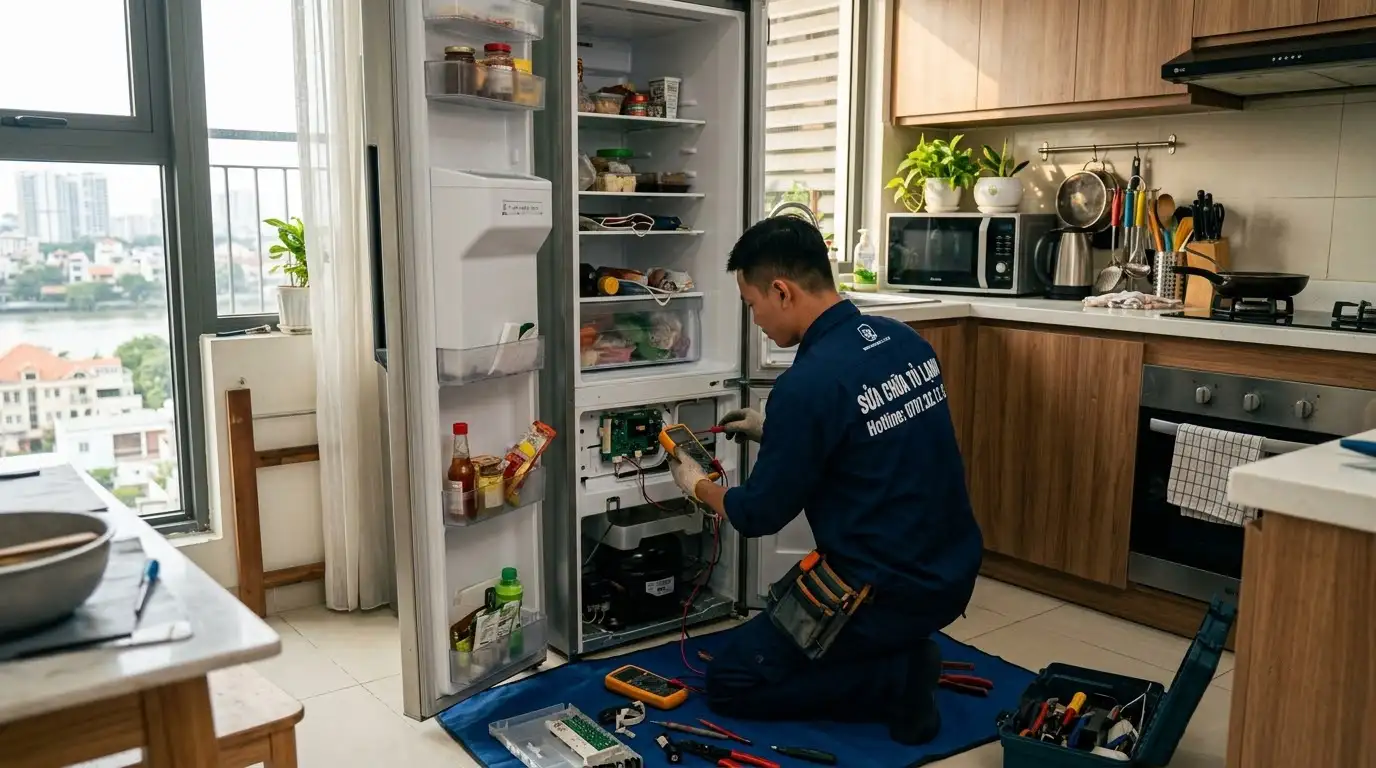 Thợ sửa tủ lạnh quận 2 kiểm tra kỹ thuật tận nơi