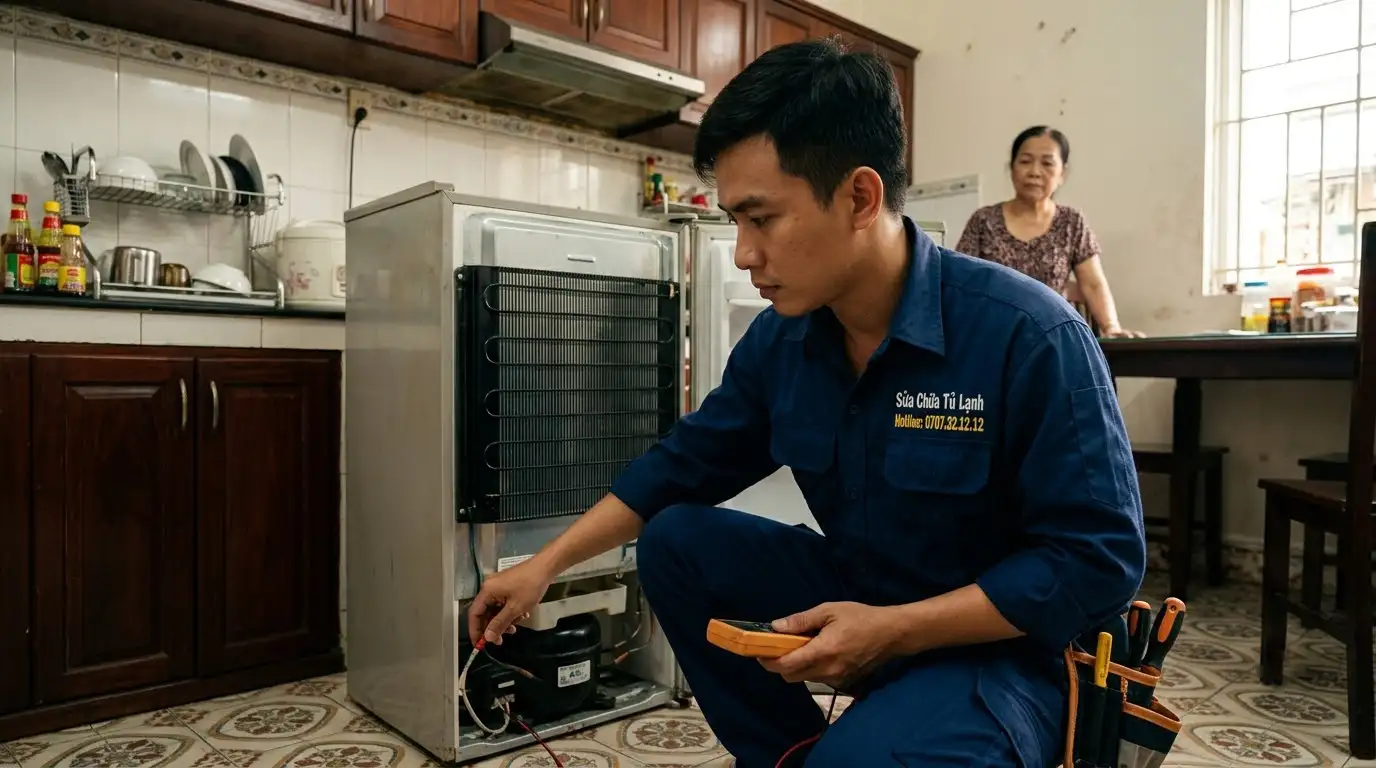 Sửa tủ lạnh quận 3 kiểm tra linh kiện chính hãng