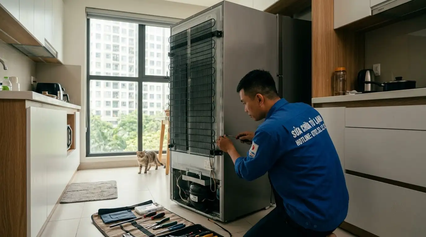 Thợ sửa tủ lạnh quận 7 kiểm tra máy nén