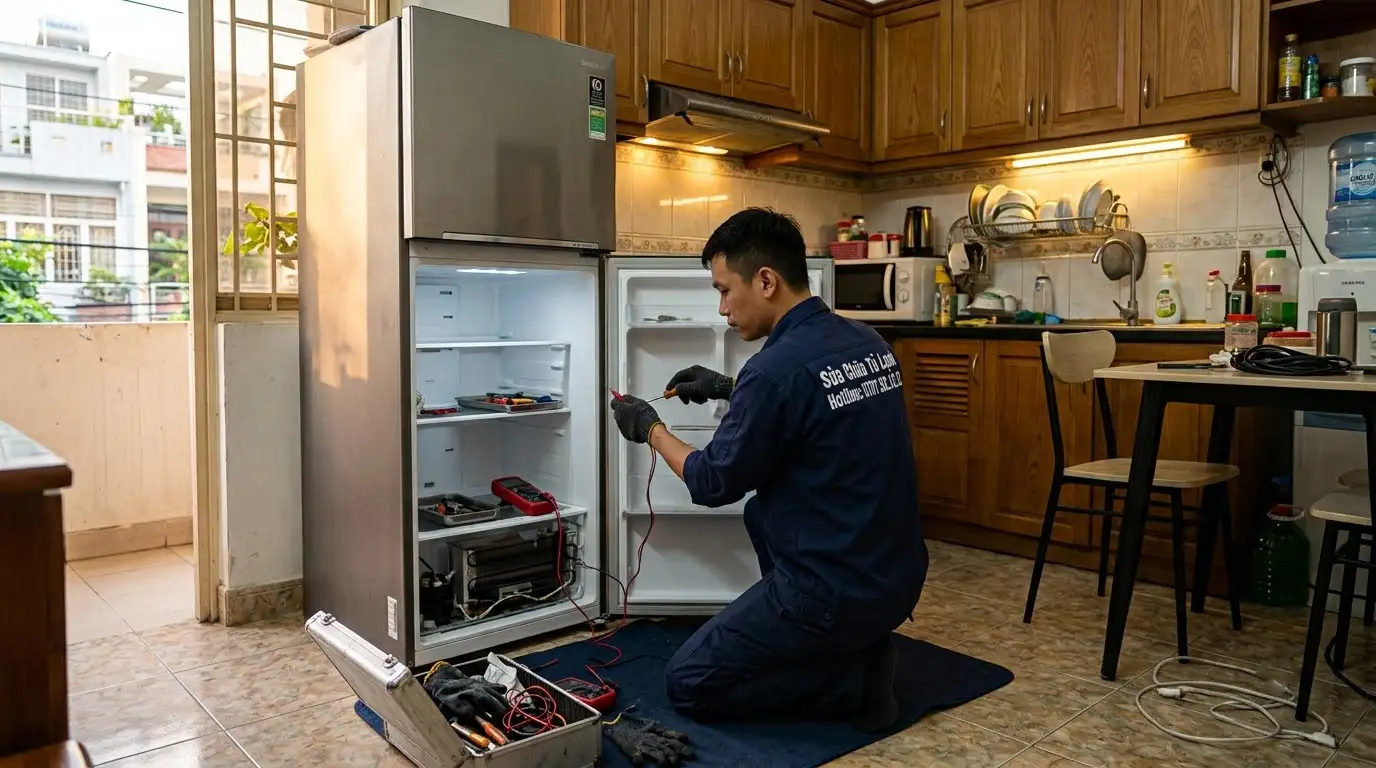 Dịch vụ sửa tủ lạnh quận Phú Nhuận đo kiểm thông số kỹ thuật