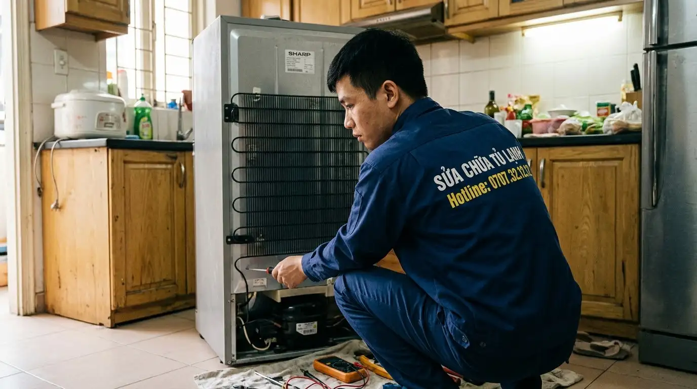 Sửa tủ lạnh Sharp Inverter chuyên nghiệp tại TPHCM