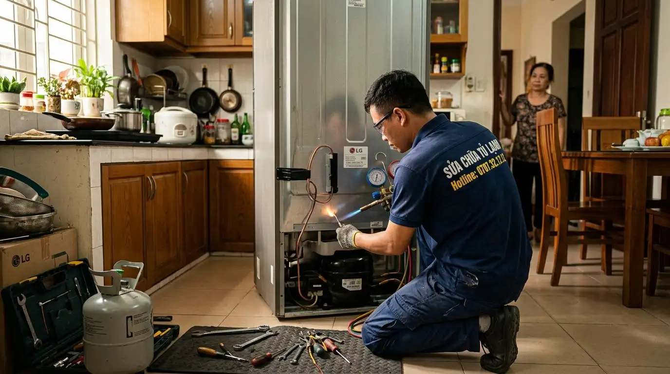 quy trình thay block tủ lạnh chuyên nghiệp