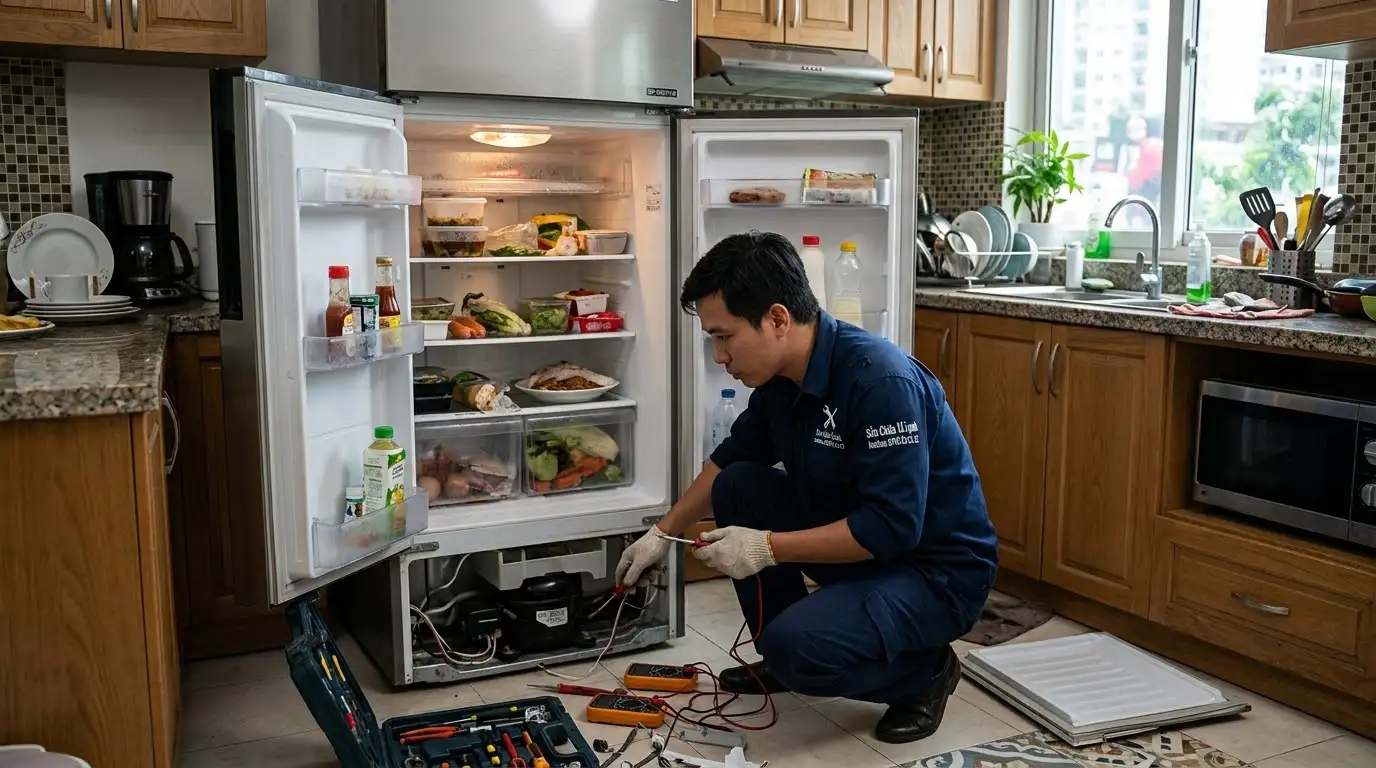 thức ăn để trong tủ lạnh bị hư hỏng do nhiệt độ không đạt chuẩn