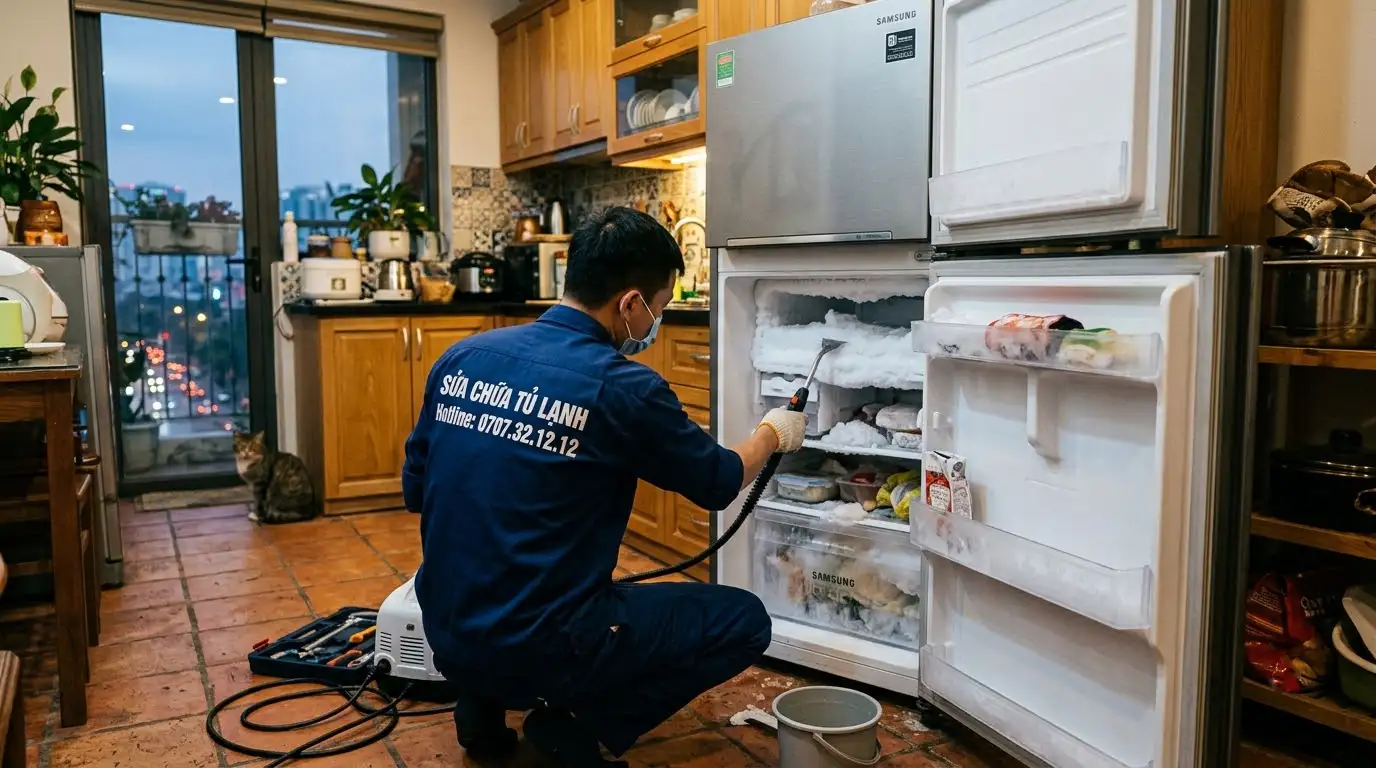 Hiện tượng tủ lạnh bị bó đá bít kín dàn trao đổi nhiệt