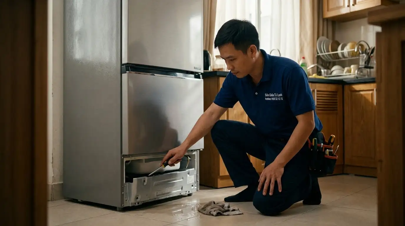 tủ lạnh bị chảy nước sửa chữa dứt điểm tại hcm