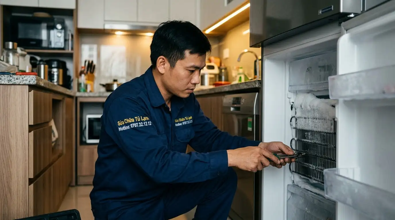 Hiện tượng tủ lạnh bị đóng tuyết dày ở dàn lạnh ngăn đá