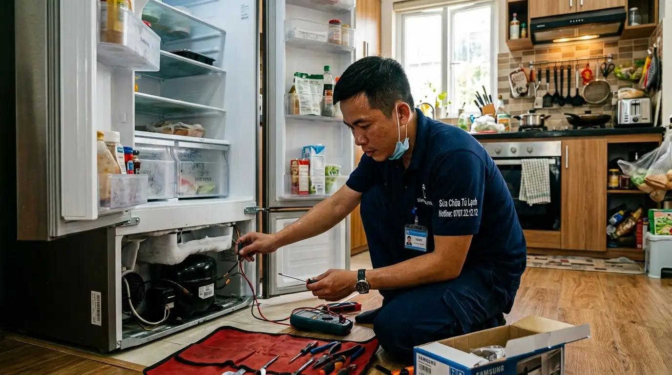 Khắc phục dứt điểm tủ lạnh bị kêu chuyên nghiệp