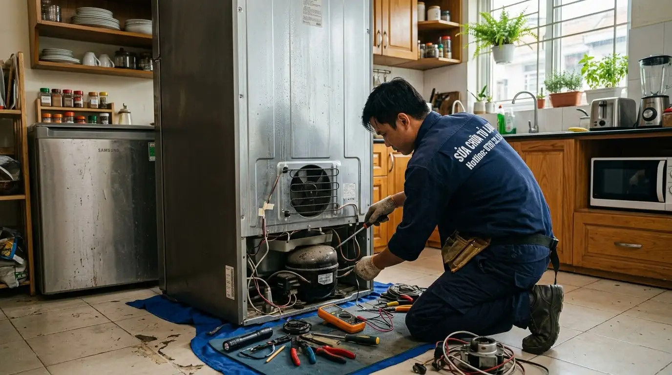 Xử lý quạt dàn lạnh tủ lạnh bị kêu