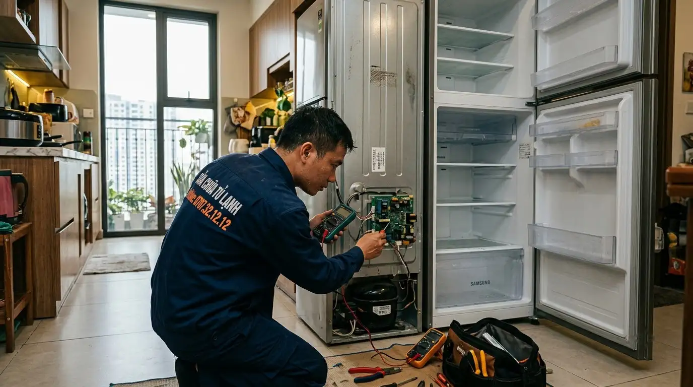 Sự cố tủ lạnh bị mất điện ảnh hưởng lốc máy