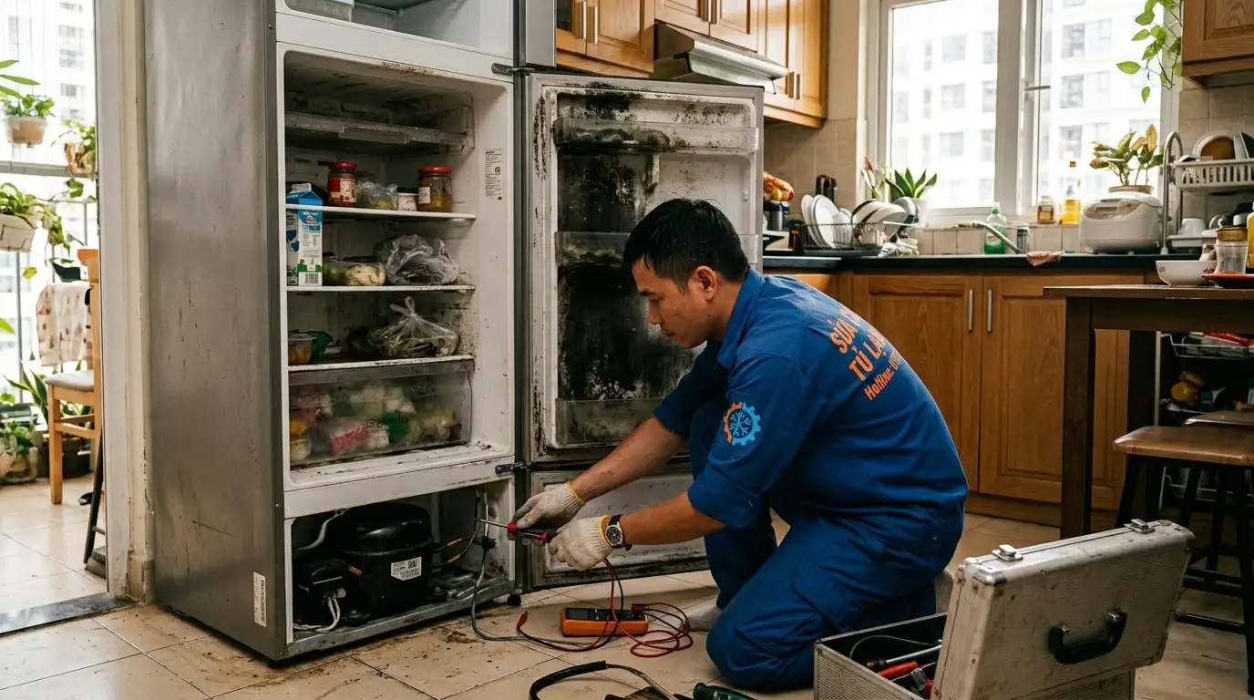 cách tẩy nấm mốc ron cao su tủ lạnh