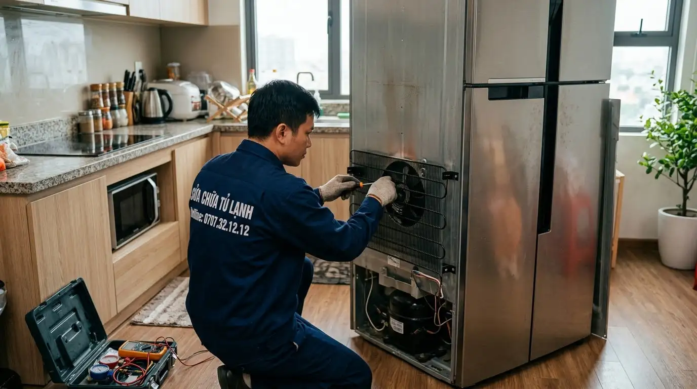 tủ lạnh bị nóng hai bên do dàn nóng tỏa nhiệt