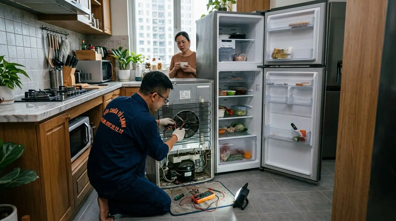 Bảng giá sửa chữa tủ lạnh bị nóng hai bên chuyên nghiệp