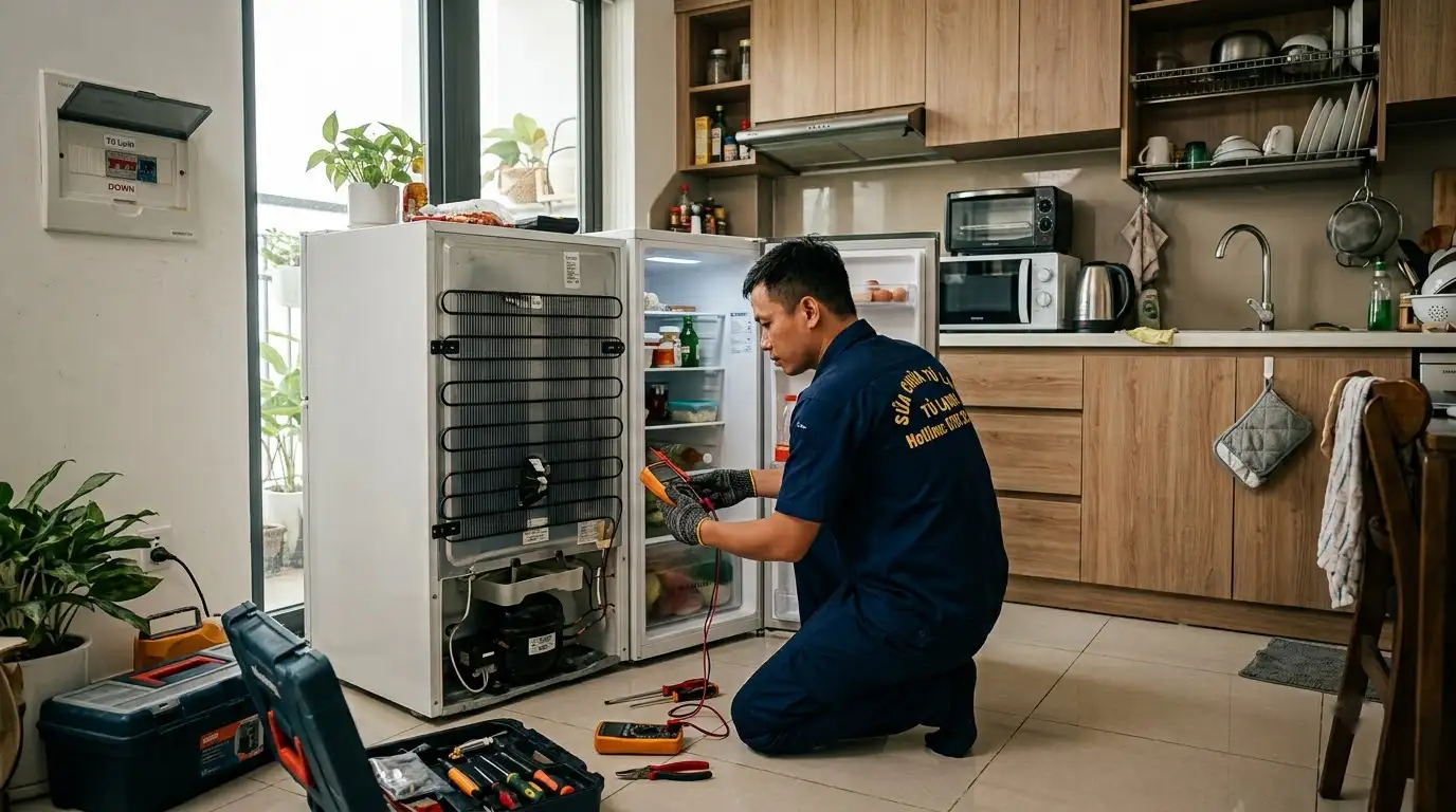 Đo thông mạch block khi tủ lạnh ngắn mạch gây nhảy aptomat