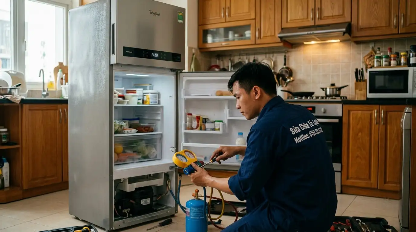 tủ lạnh bị thiếu gas làm lạnh yếu