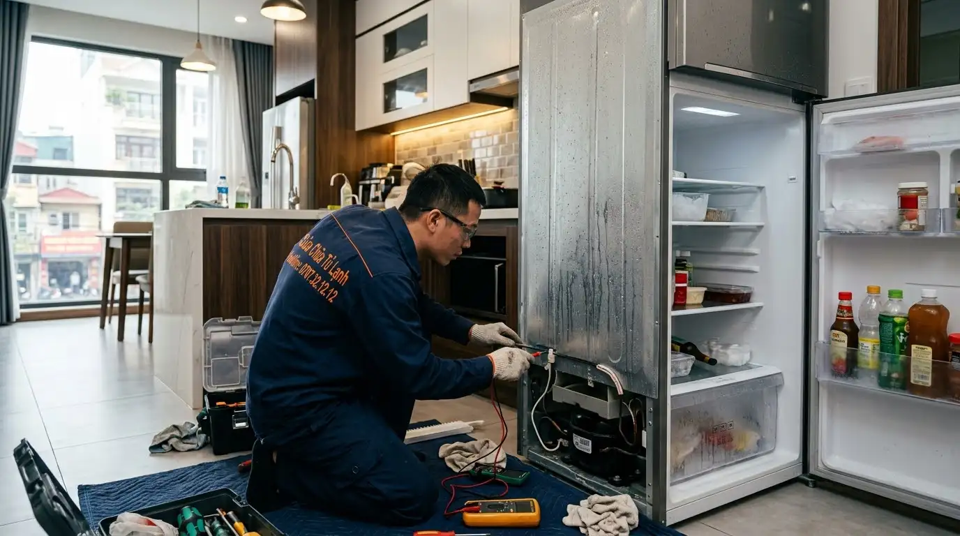 tủ lạnh bị toát mồ hôi