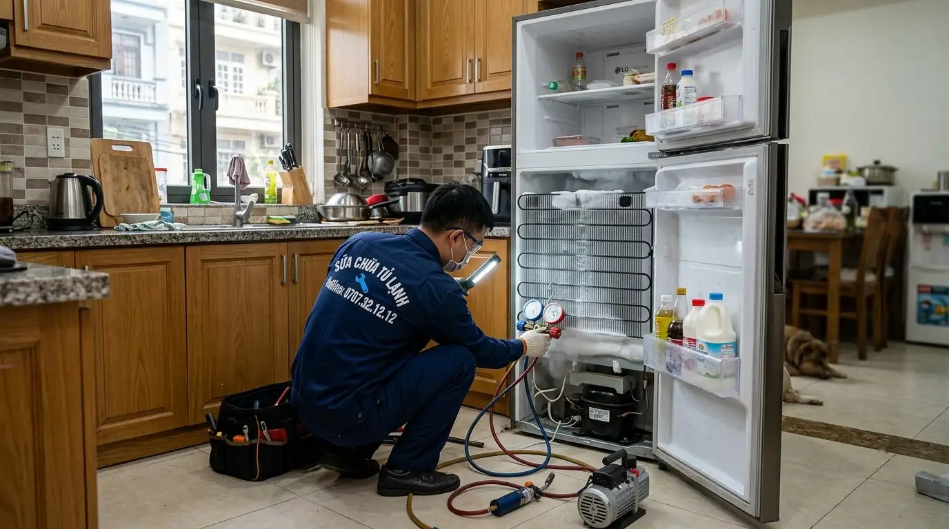 Thao tác hàn ống đồng xử lý tủ lạnh bị xì gas đúng kỹ thuật