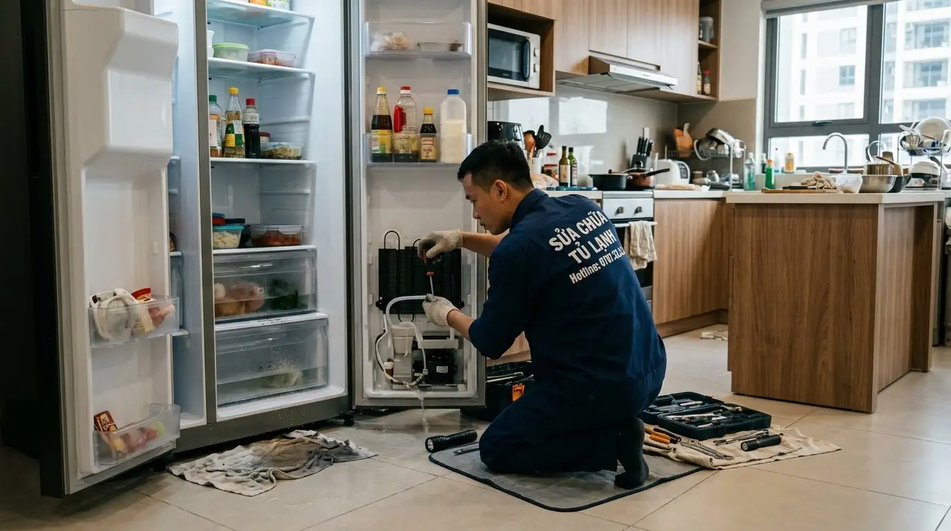 tủ lạnh chảy nước ngăn mát